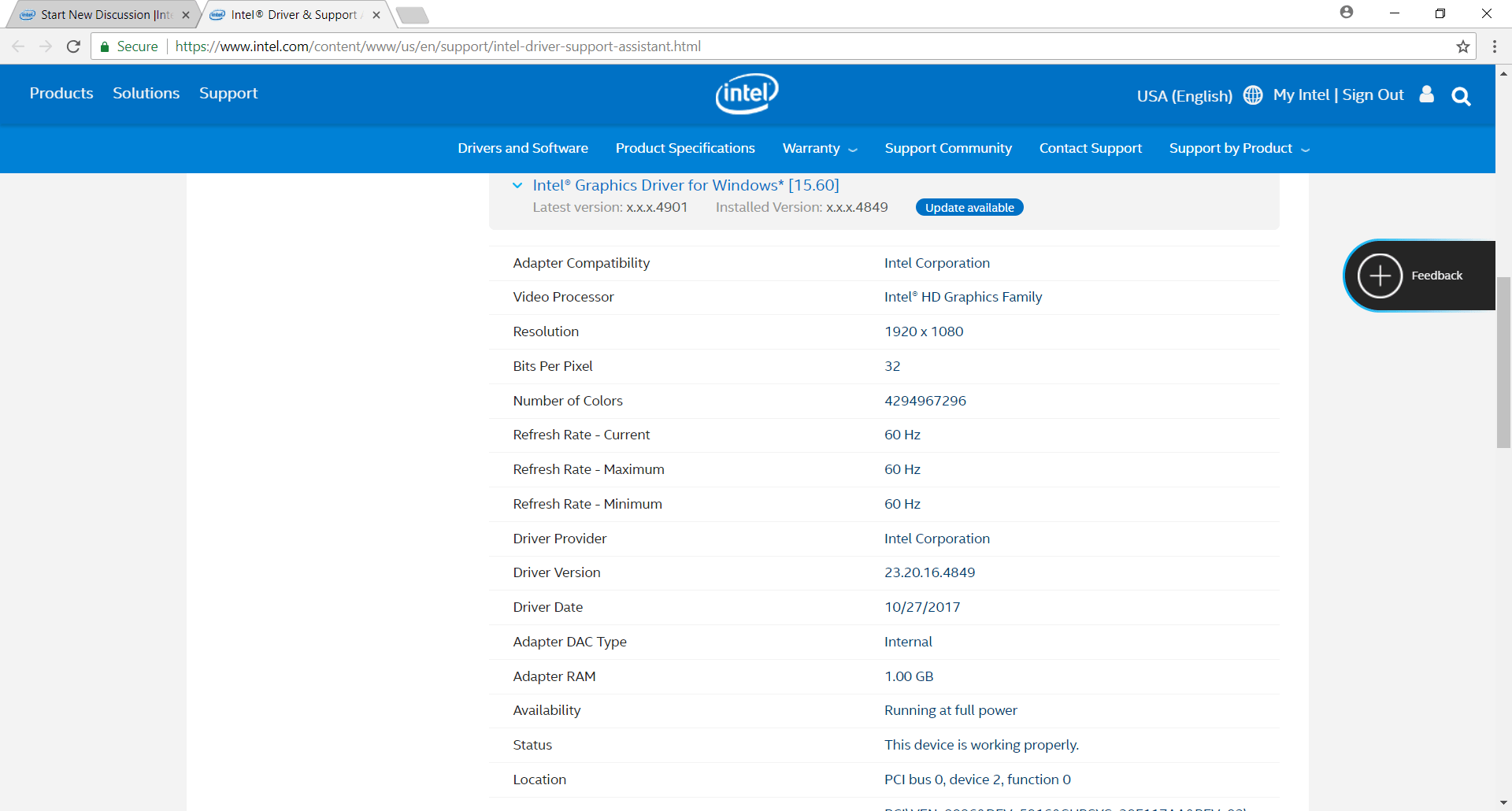 Intel HD Graphics 620 update driver issue Intel Community